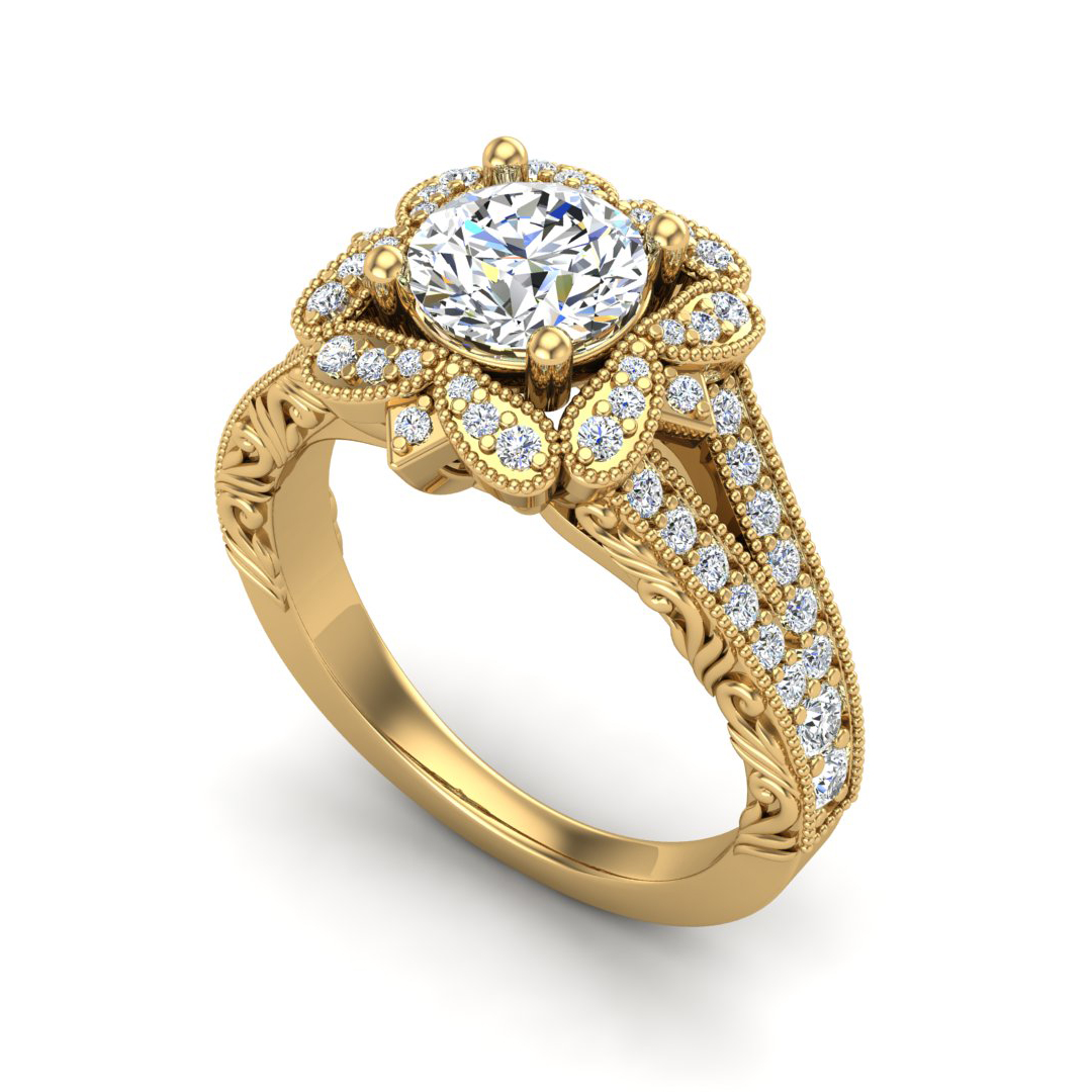 Lilith Halo Engagement Ring